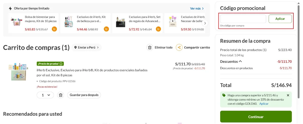 clic en el cupón